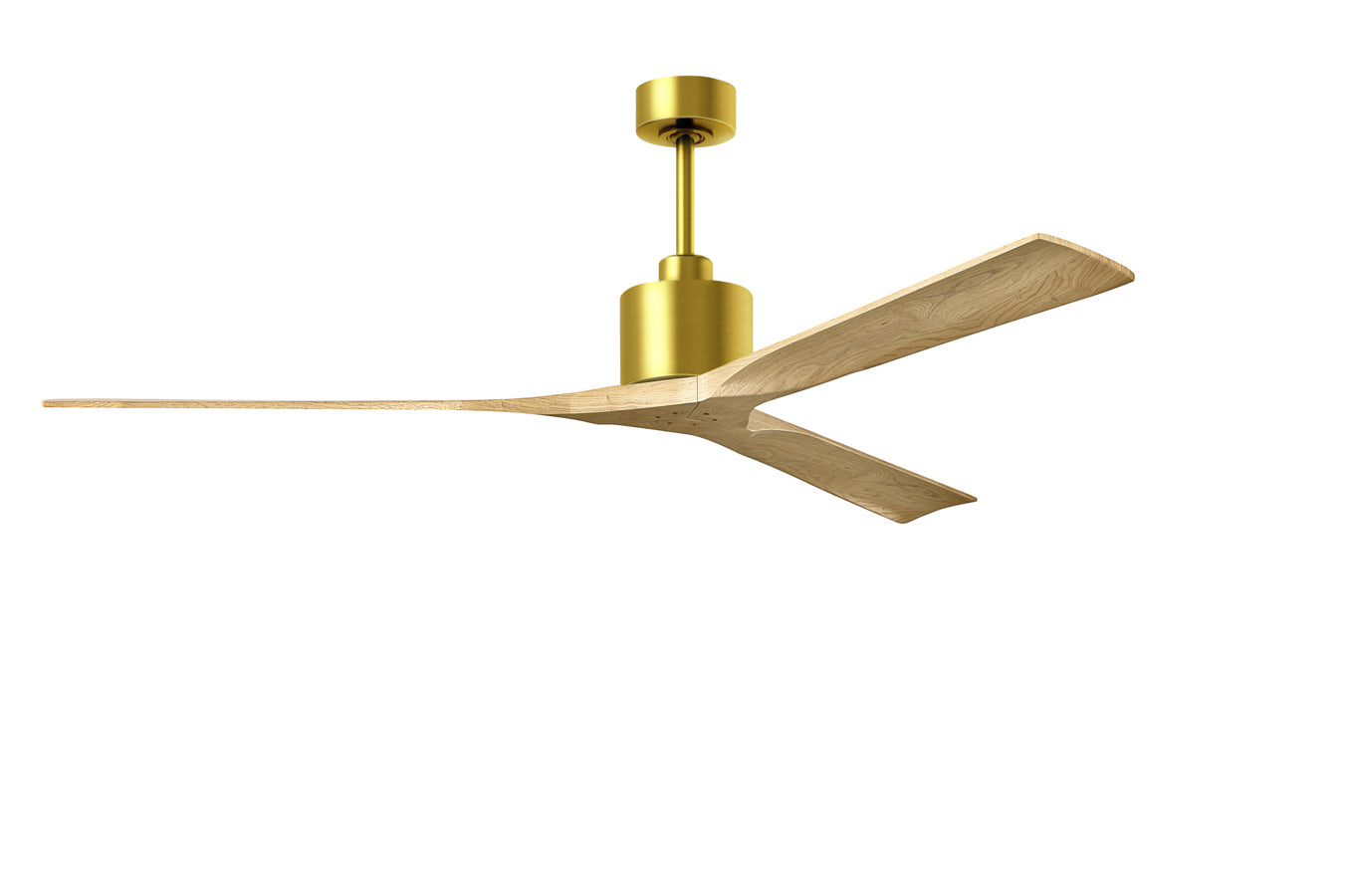 Nan XL ceiling fan in Brushed Brass with 72” Light Maple blades