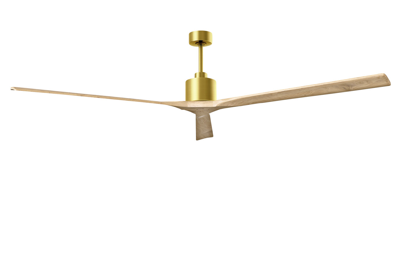 Nan XL ceiling fan in Brushed Brass with 90” Light Maple blades