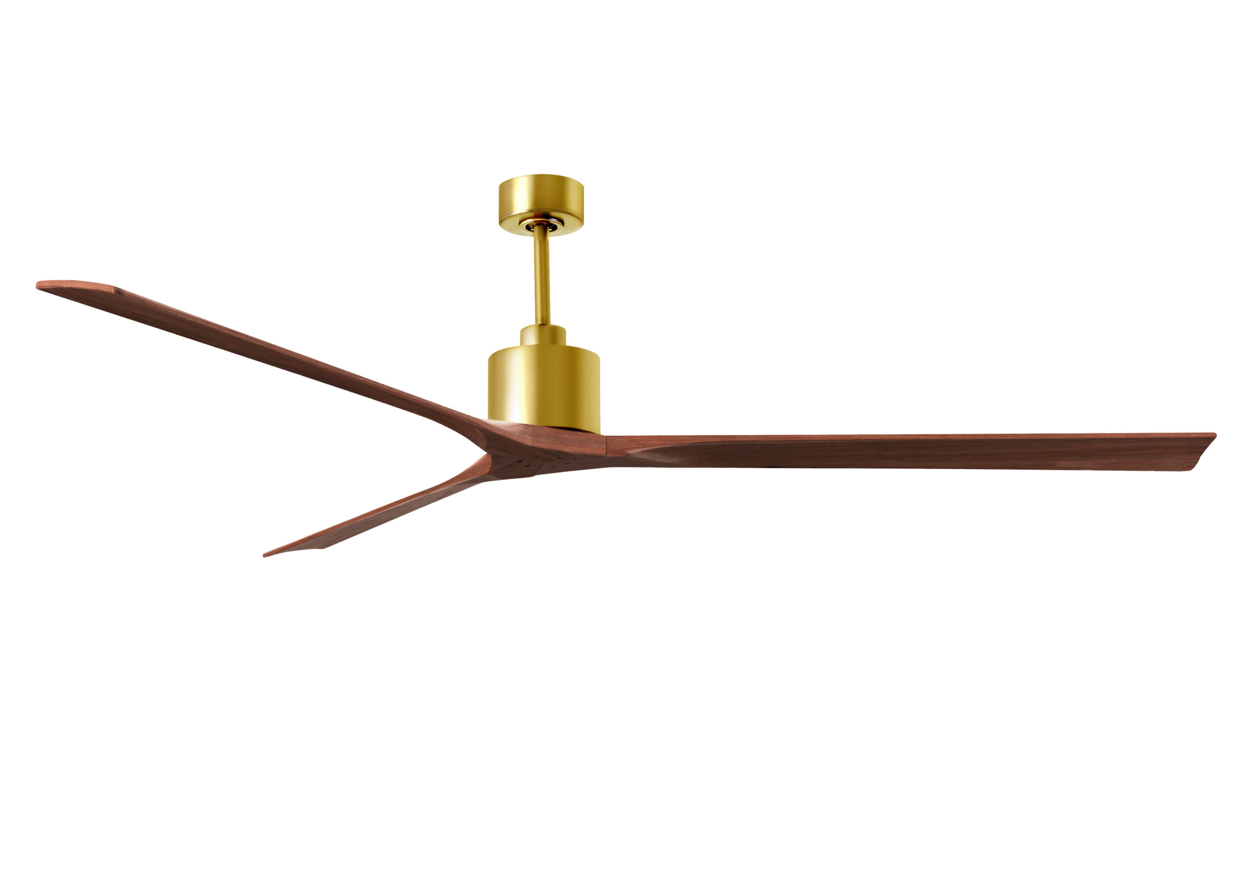 Nan XL Ceiling Fan in Brushed Brass with 90” Walnut Blades