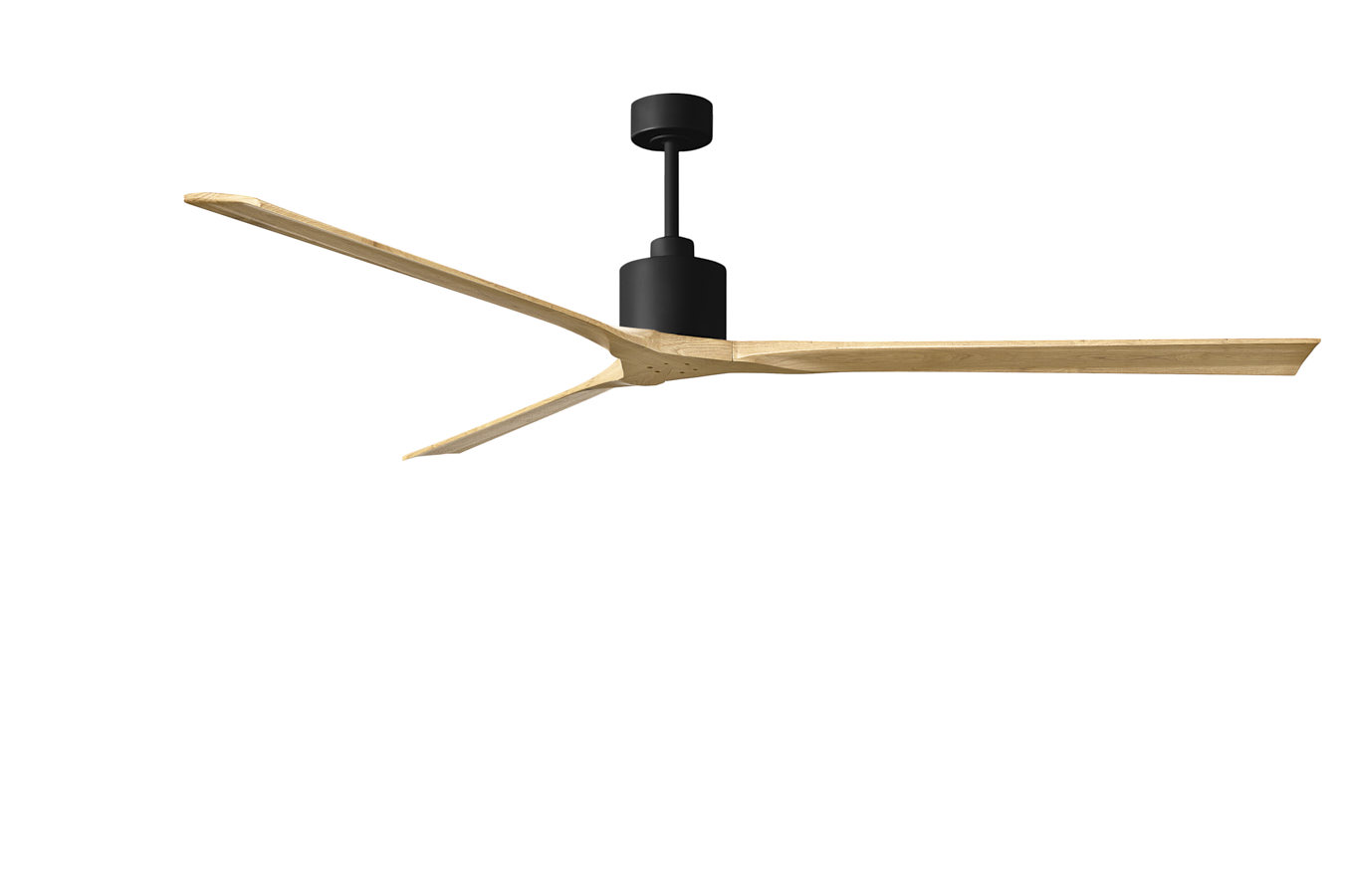 Nan XL ceiling fan in Matte Black with 90” Light Maple blades