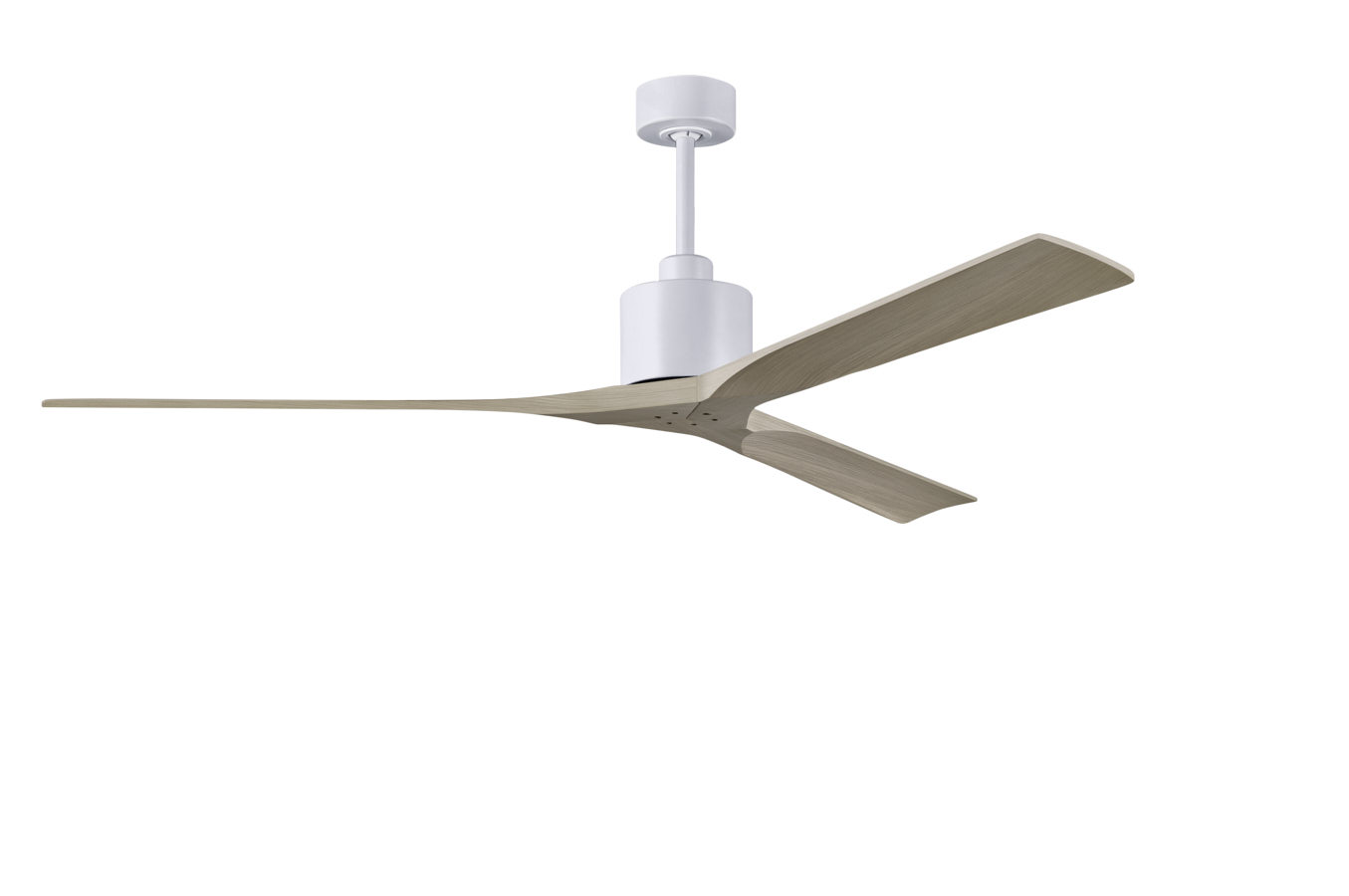 Nan XL ceiling fan in Matte White with 72” Gray Ash blades