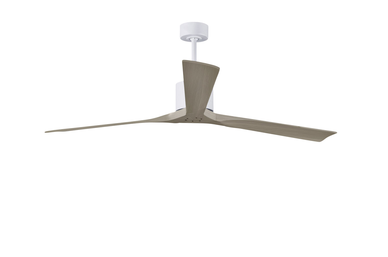 Nan XL ceiling fan in Matte White with 72” Gray Ash blades