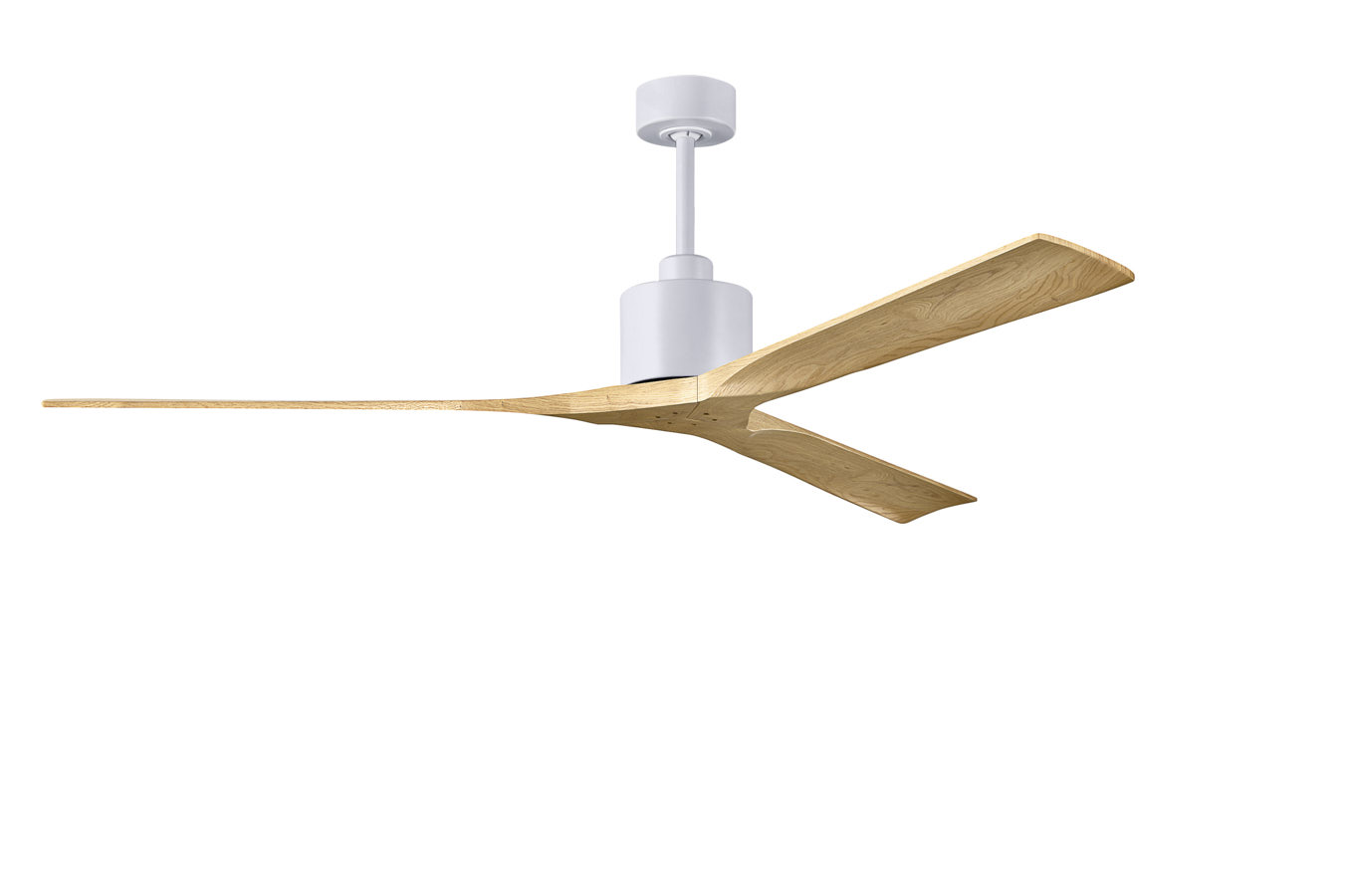Nan XL ceiling fan in Matte White with 72” Light Maple blade
