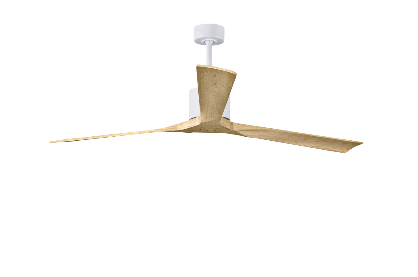 Nan XL ceiling fan in Matte White with 72” Light Maple blades