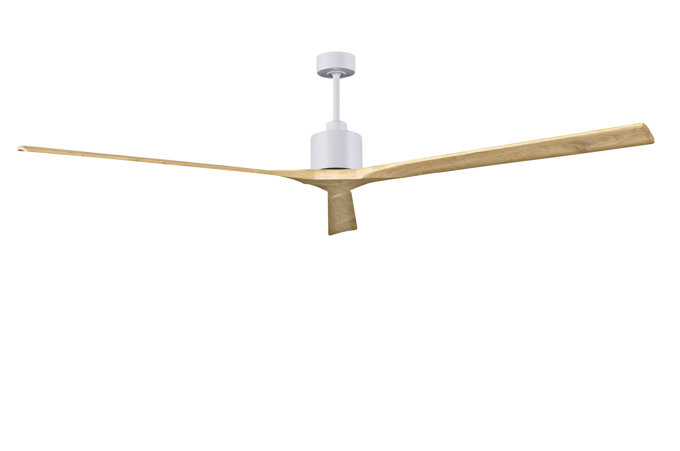 Nan XL ceiling fan in Matte White with 90” Light Maple blades