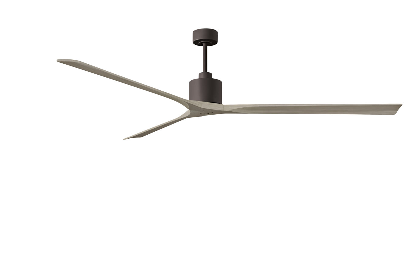 Nan XL ceiling fan in Textured Bronze with 90” Gray Ash blades