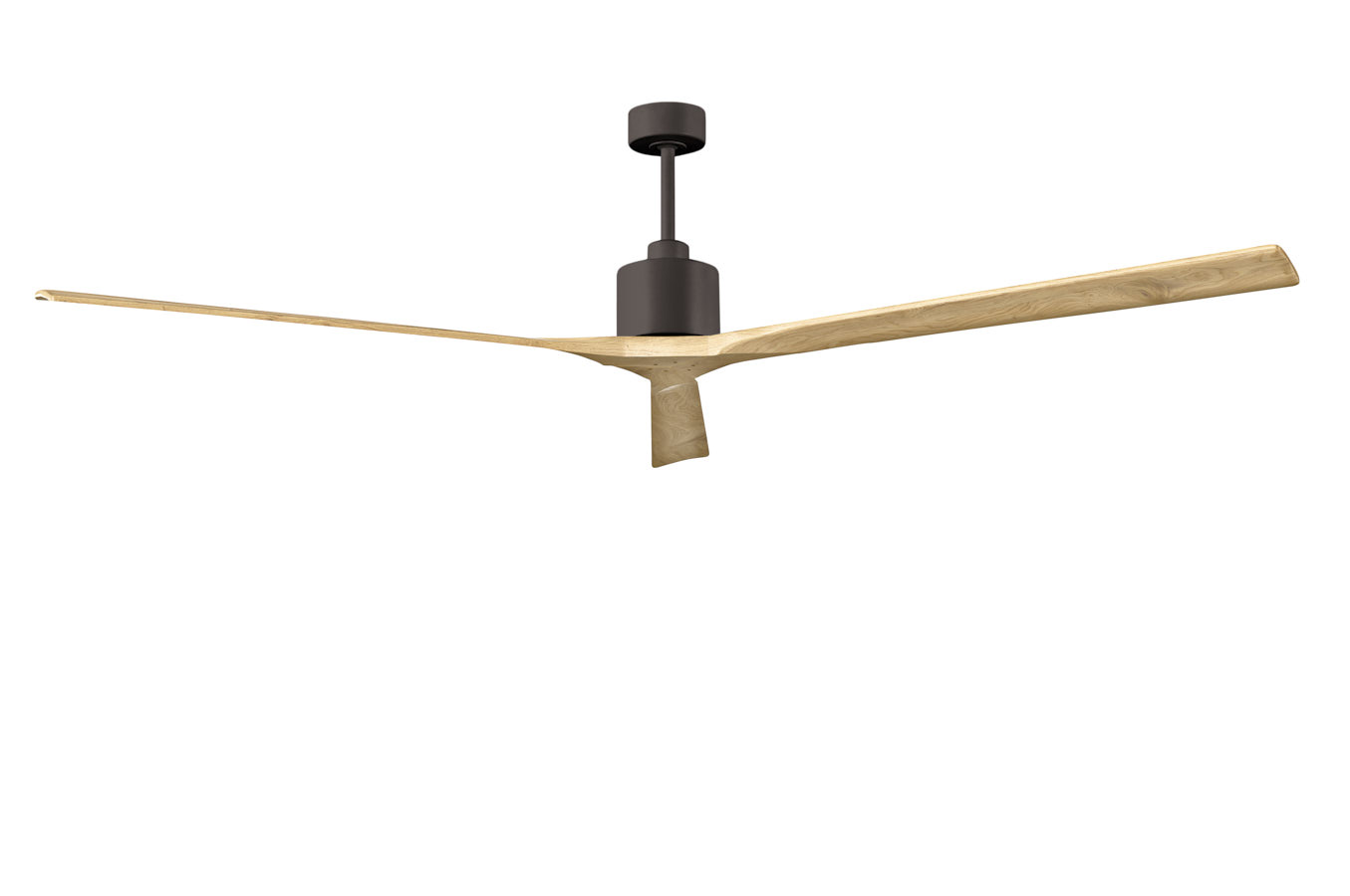 Nan XL ceiling fan in Textured Bronze with 90” Light Maple blades