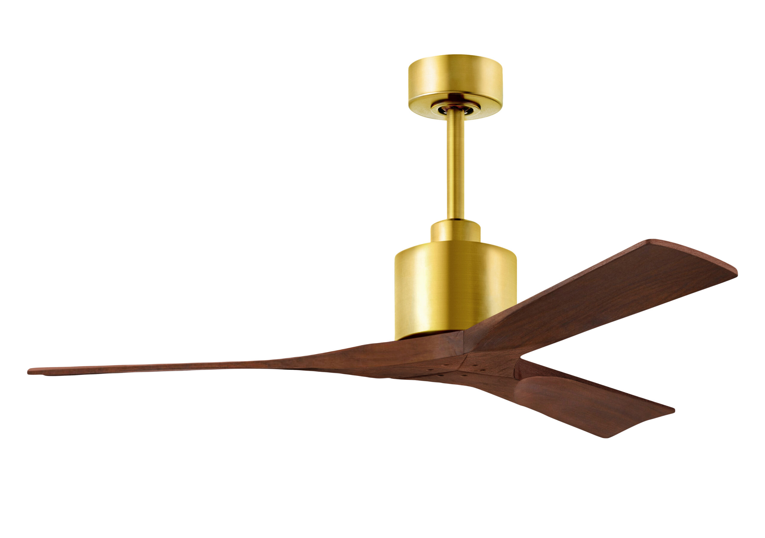 Nan Ceiling Fan in Brushed Brass with 52” Walnut Blades