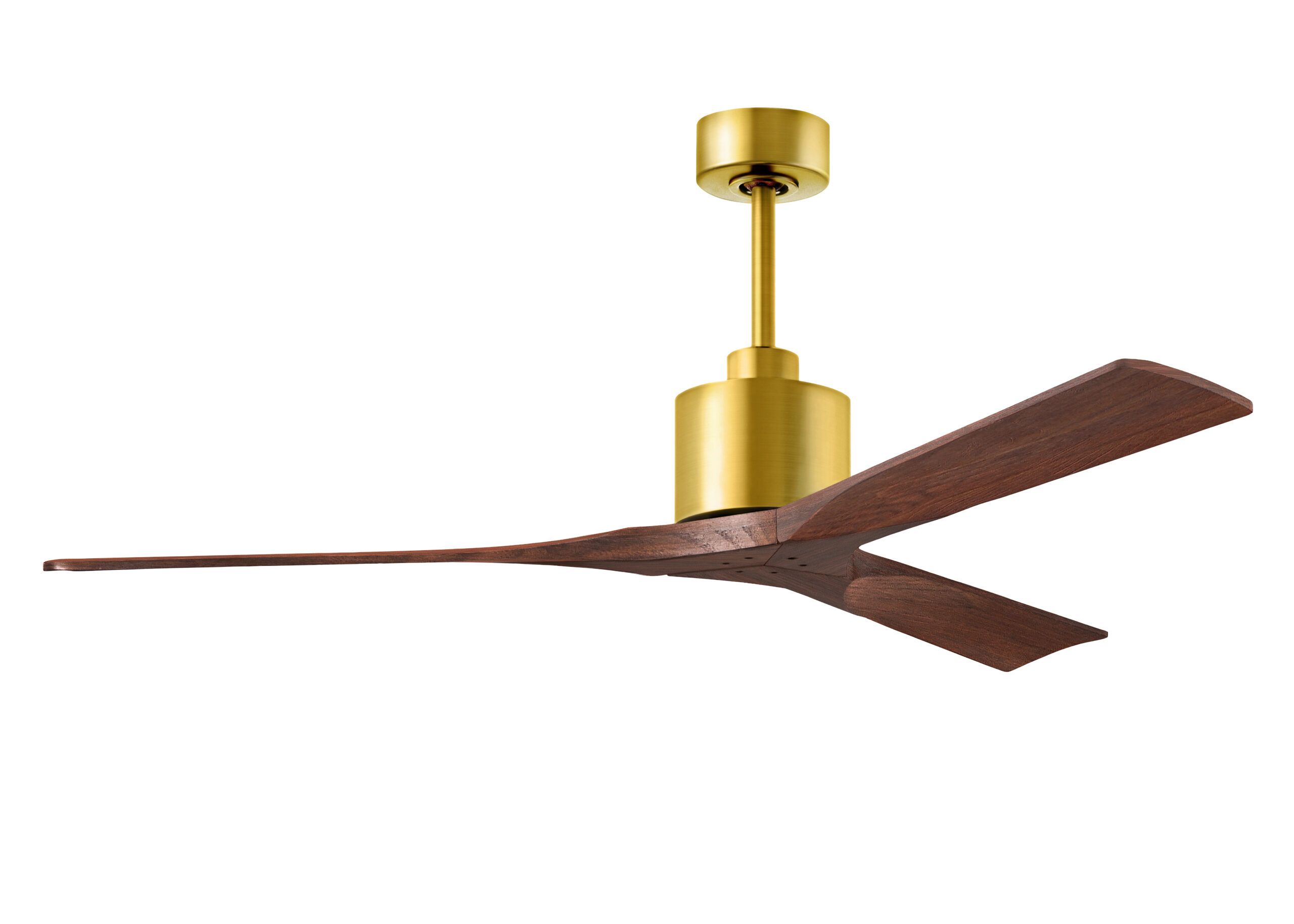 Nan Ceiling Fan in Brushed Brass with 60” Walnut Blades