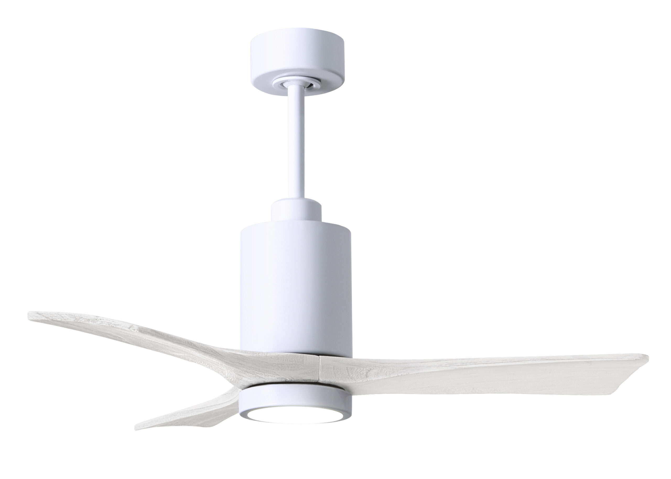 Patrícia-3 ceiling fan in Gloss White with 42” Matte White blades made by Matthews Fan Company.