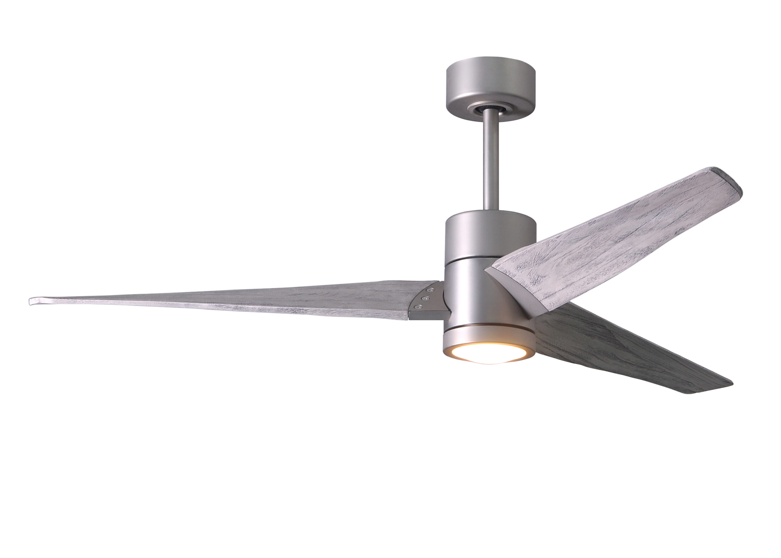 Super Janet Ceiling Fan in Brushed Nickel with 60” Barn Wood Blades