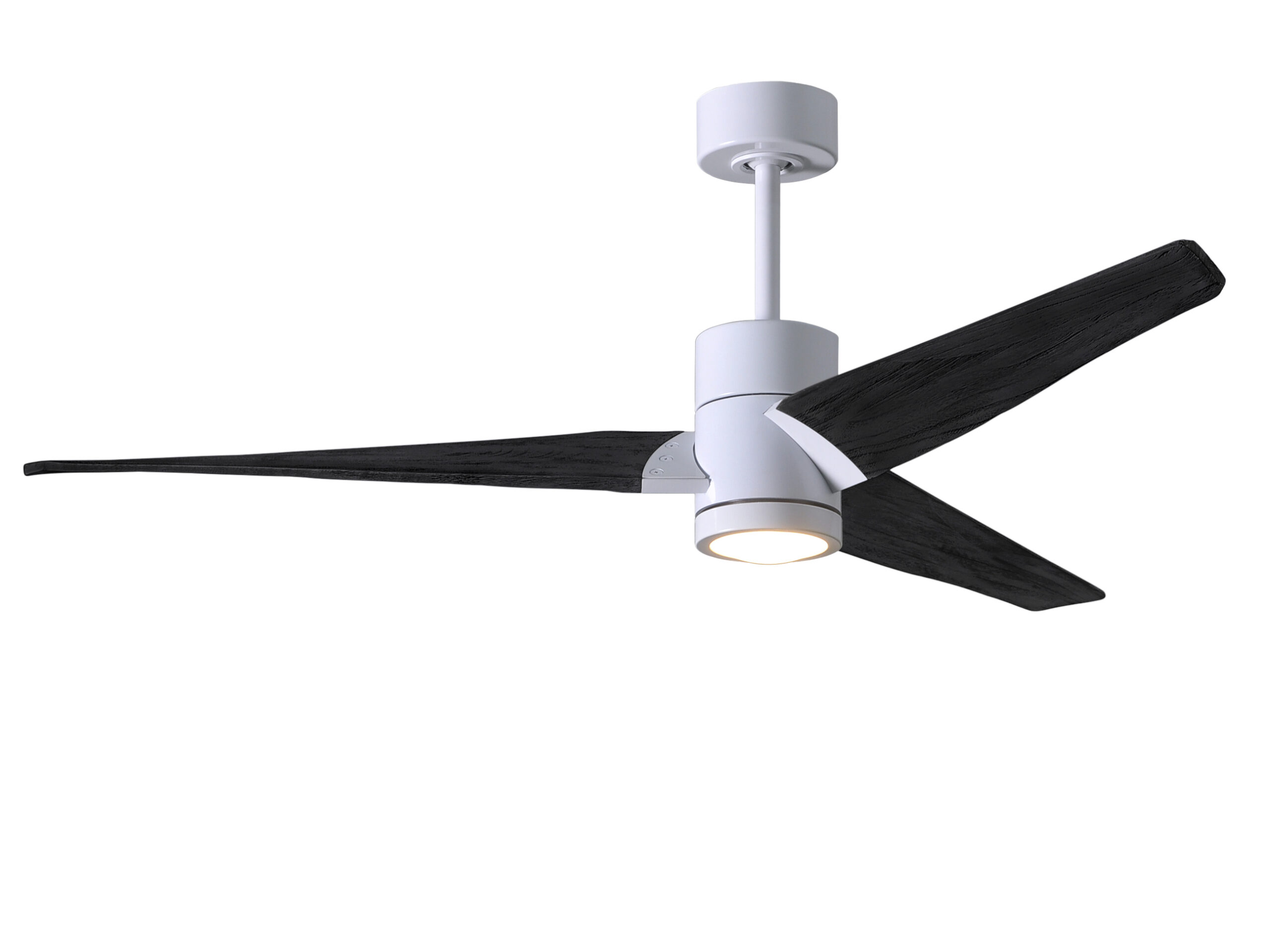 Super Janet ceiling fan in Gloss White with 52” Matte Black bl