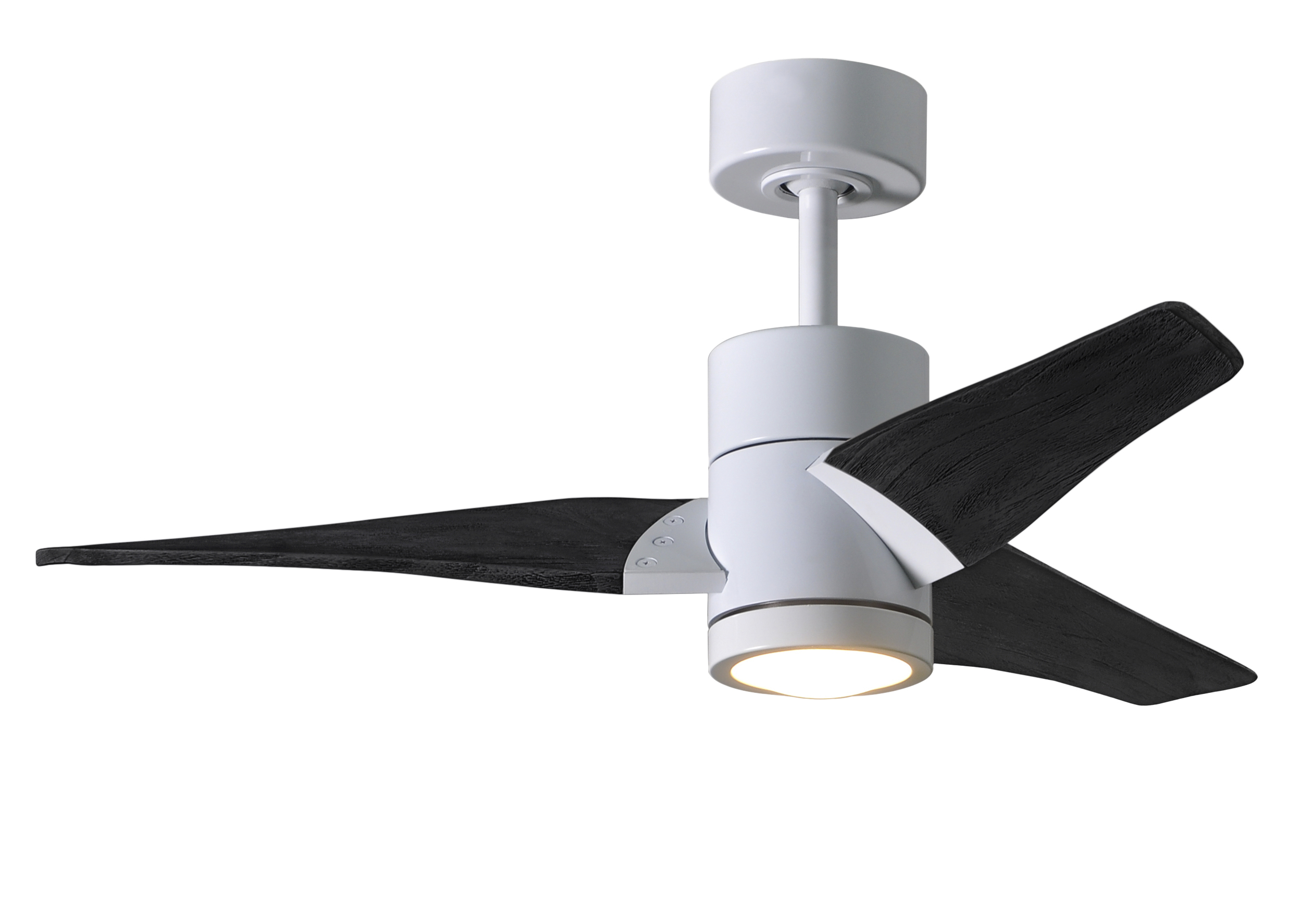 Super Janet Ceiling Fan in Gloss White with 42” Matte Black Blades