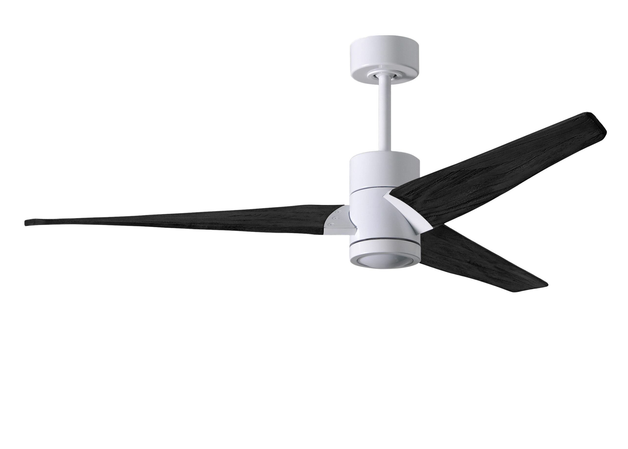 Super Janet Ceiling Fan in Gloss White with 60” Matte Black Blades
