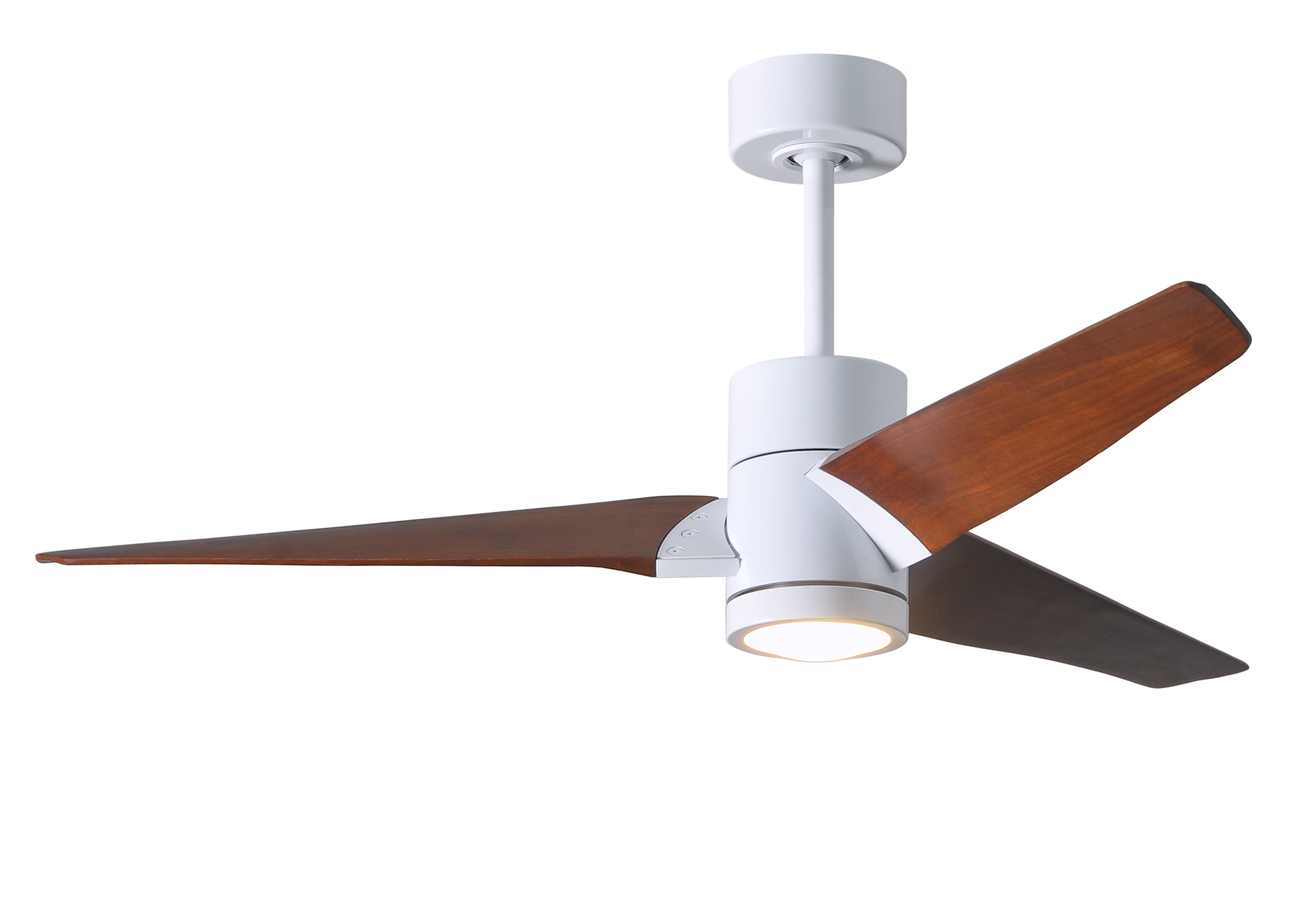 Super Janet Ceiling Fan in Gloss White with 52” Walnut Blades