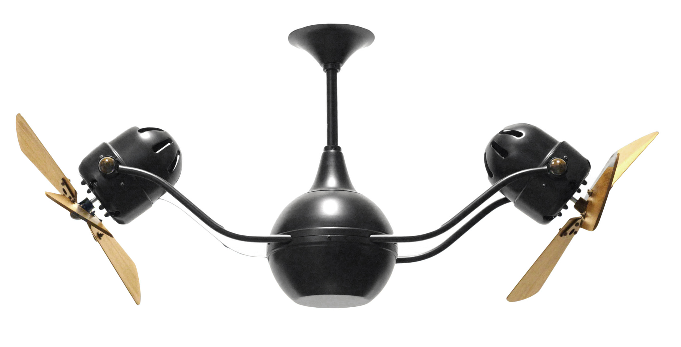 Vent-Bettina rotational dual head ceiling fan in Black finish with