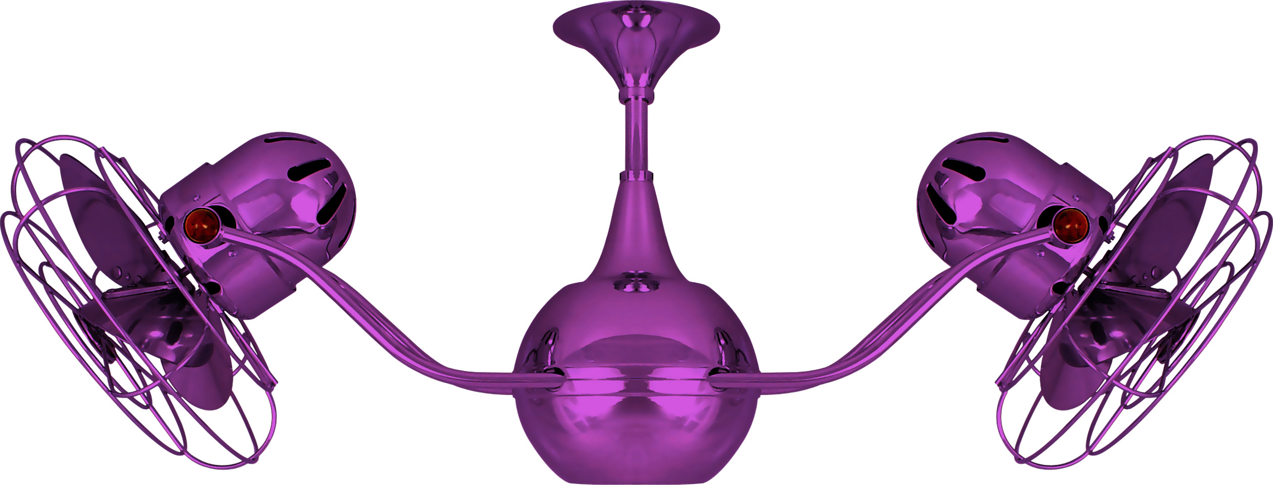 Vent-Bettina Rotational Dual Head Ceiling Fan in Ametista / Light Purple Finish with Metal Blades and Decorative Cage
